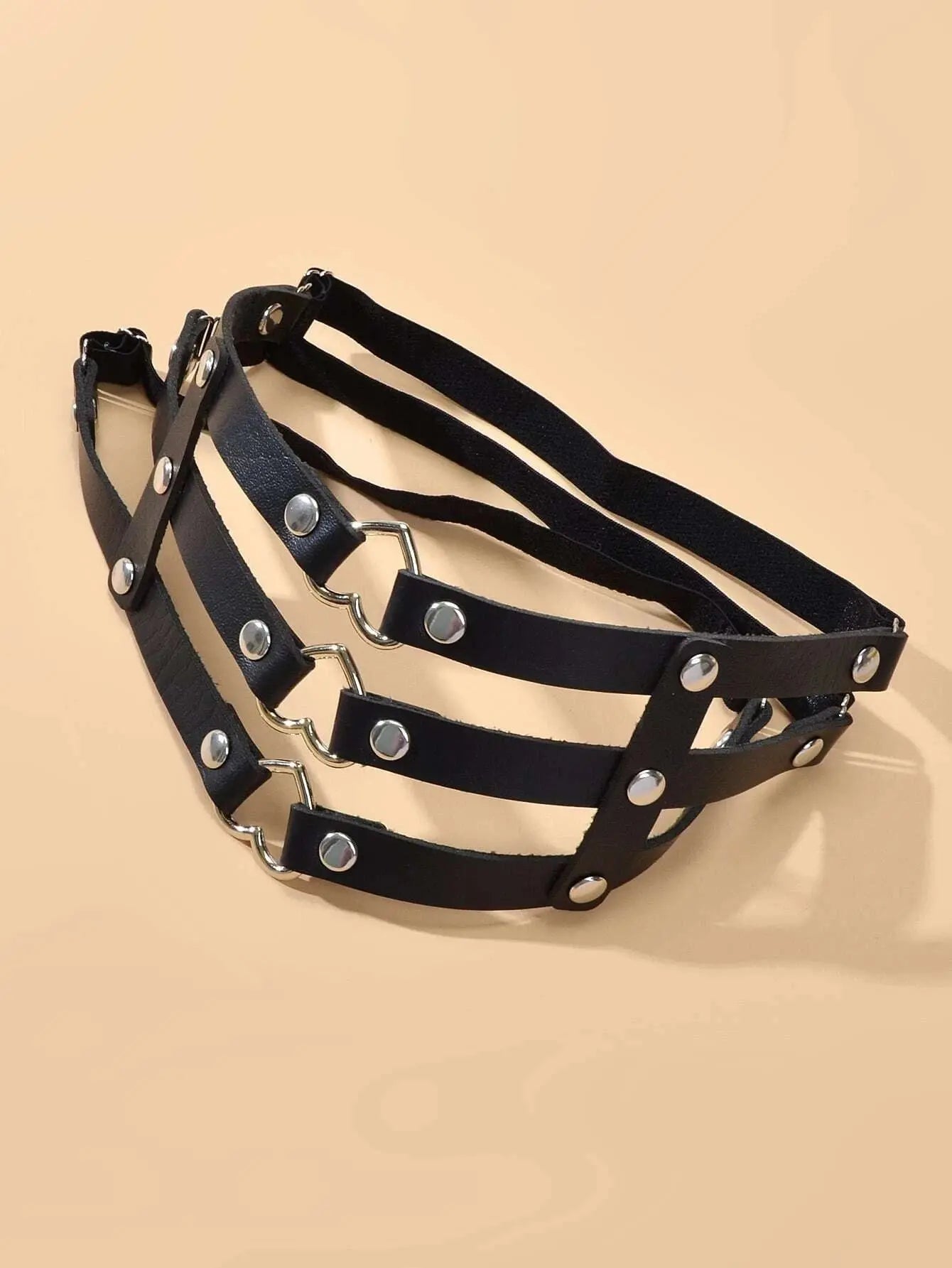 Punk Gothic Black Pu Leather Elastic Leg Chain Cosplay Party Body Jewellery Gift Feelontop Jewellery