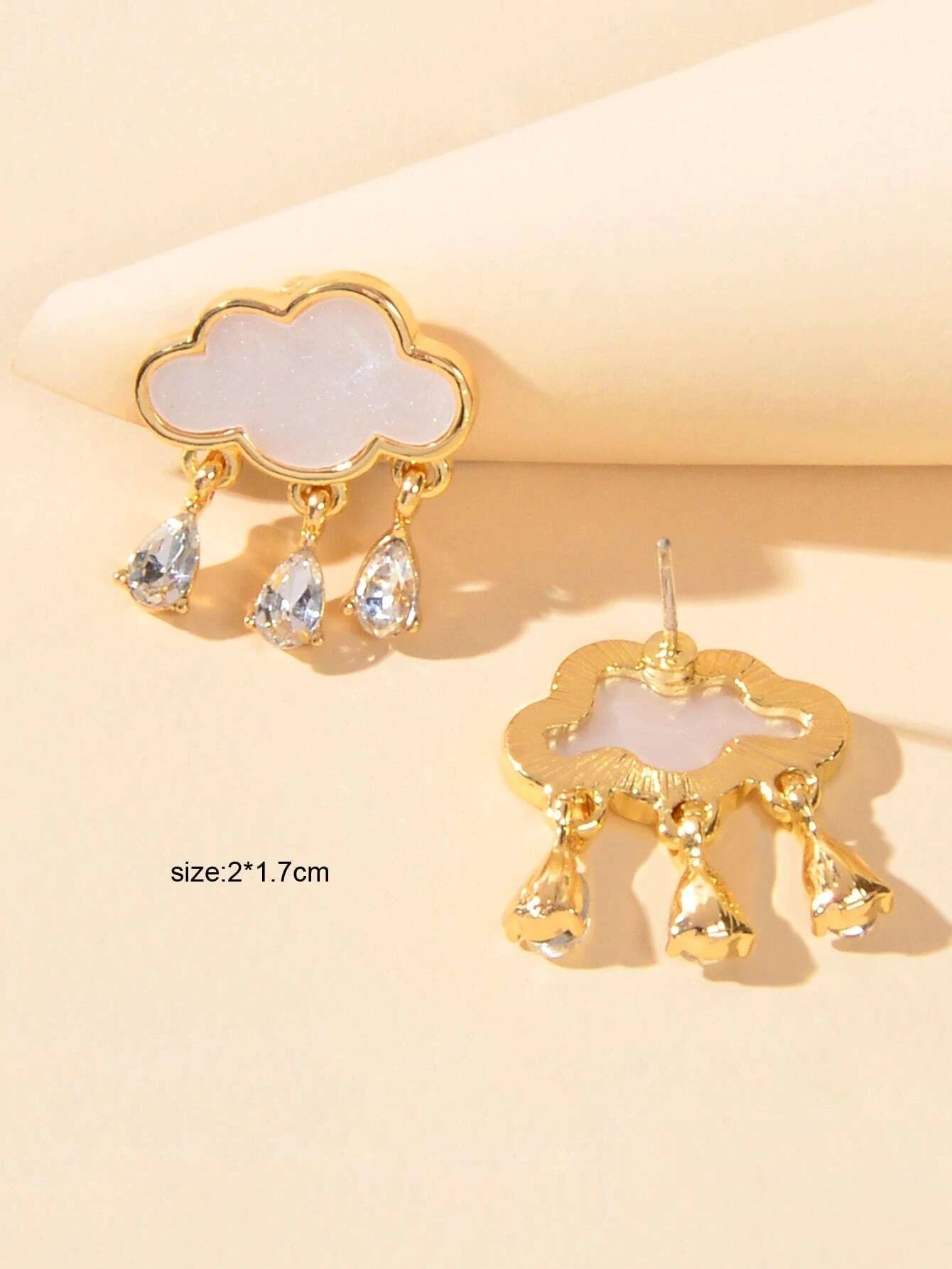 Designer Jewelry Clouds Shape Water Drop Charm Dangle Earrings Funny Women Gift Feelontop Jewellery