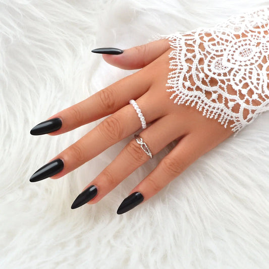 Retro Multiple 2 pcs Pearl Elastic Silver Metal Minimalist Stackable Rings Set Feelontop Jewellery