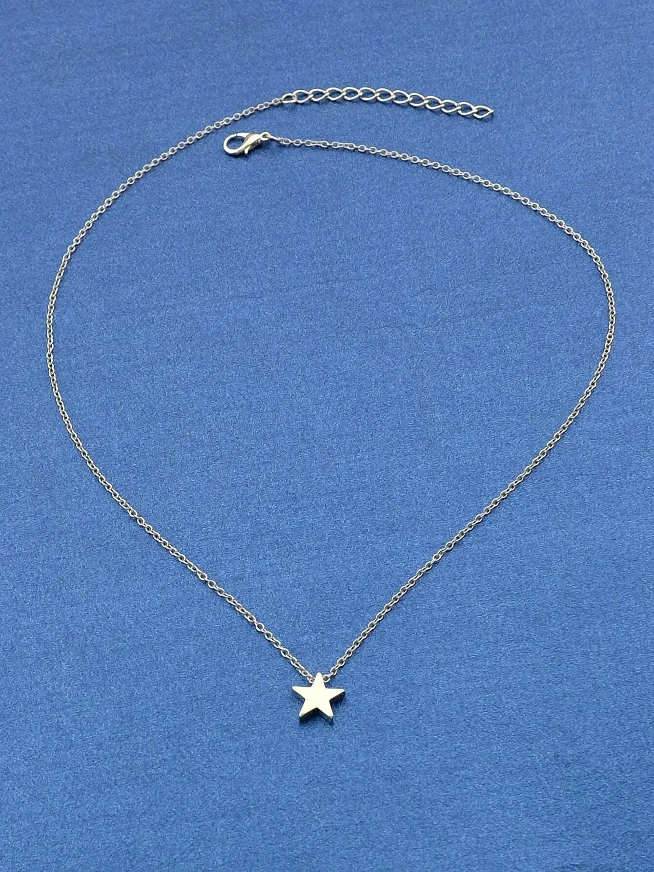 Minimalist Style Silver Chain Star Pendant Necklace Wholesale Price Accessories-3