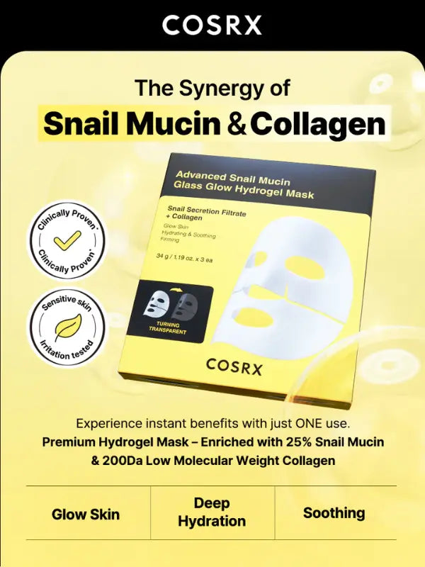 COSRX Advanced Snail Mucin Glass Glow Hydrogel Mask 35g-3