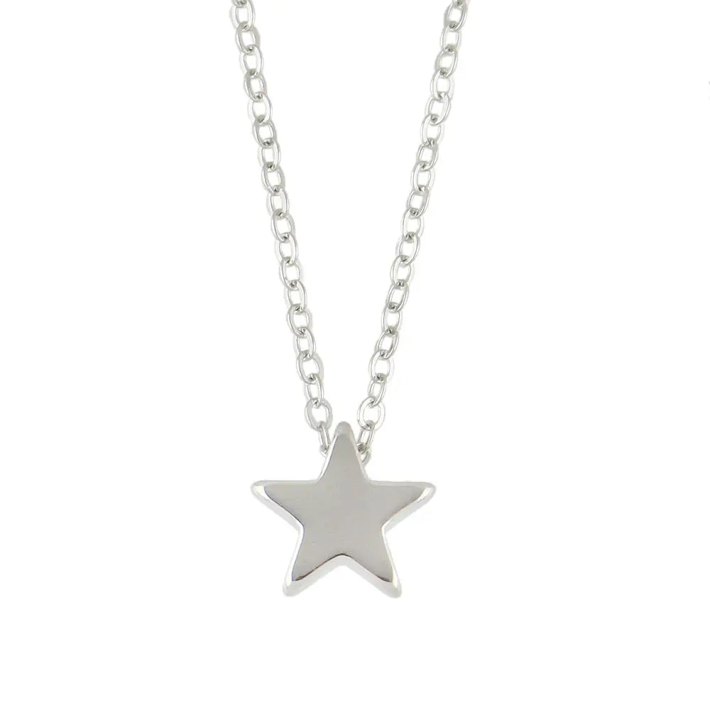 Minimalist Style Silver Chain Star Pendant Necklace Wholesale Price Accessories-4