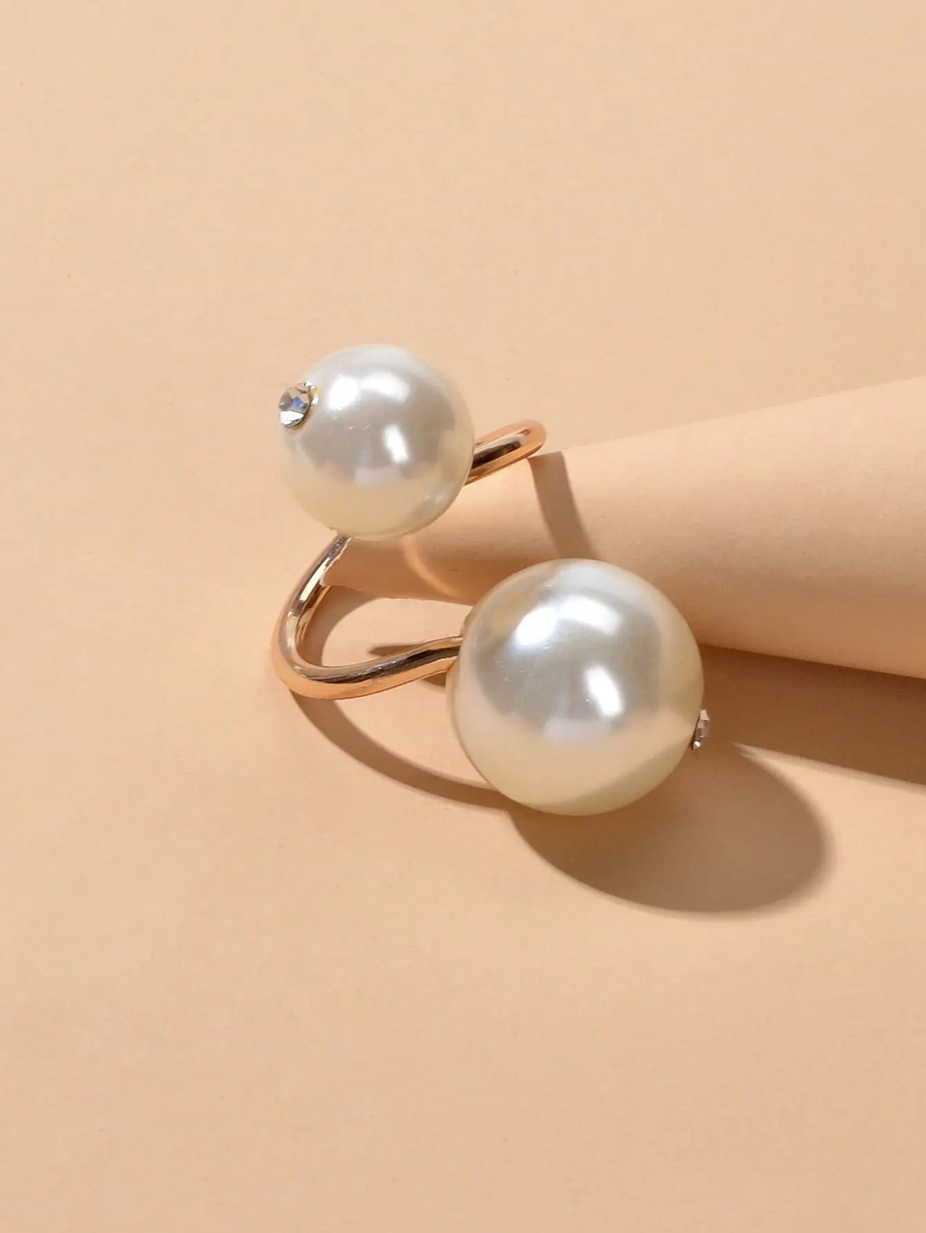 Engagement Jewellery Gift Simulated Pearl Women Wedding Promise Gold Finger Ring Feelontop Jewellery