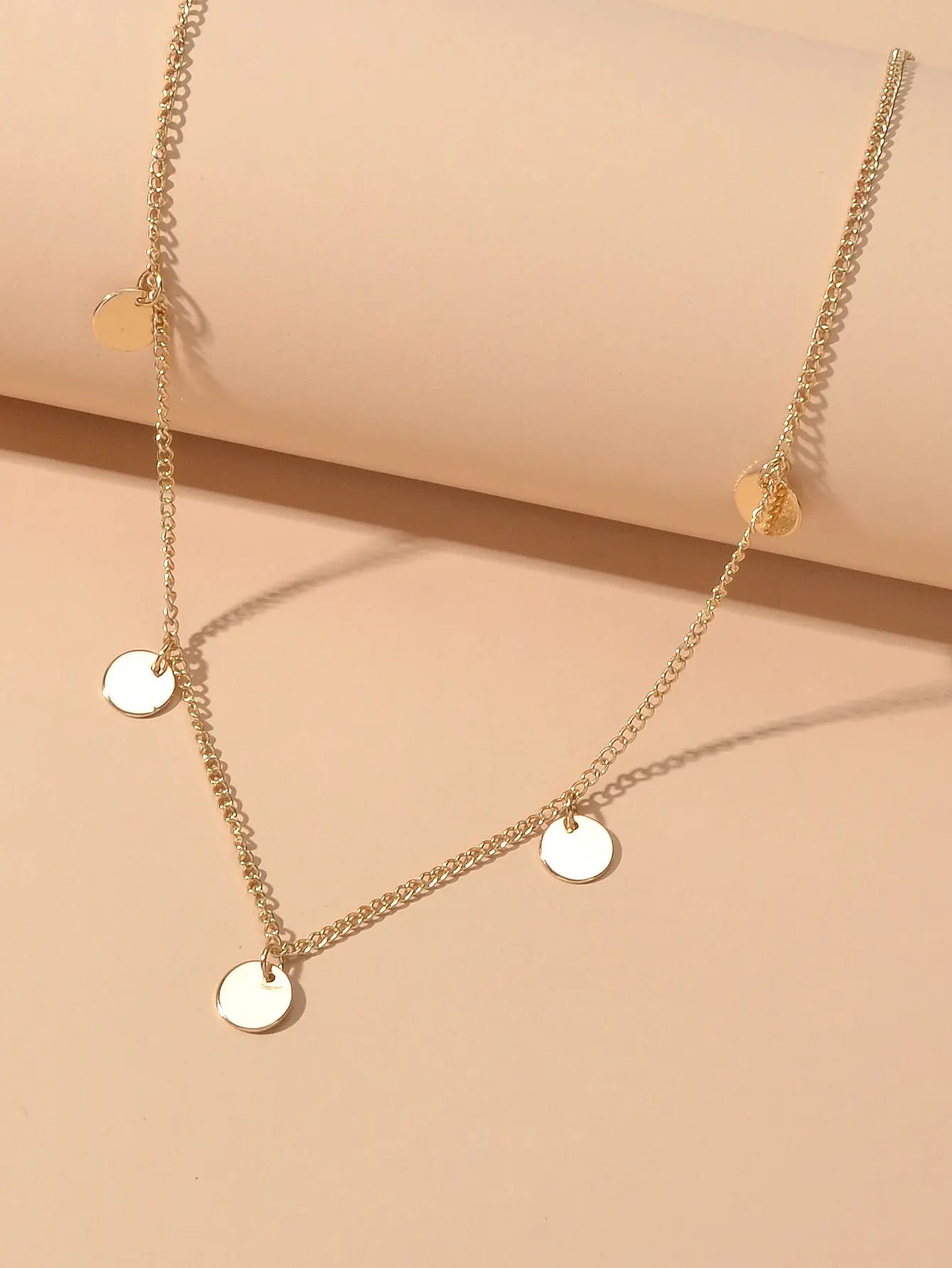 Disc Charm Necklace Delicate Dainty Collar Stunning Sequins Jewellery AU Stock Feelontop Jewellery
