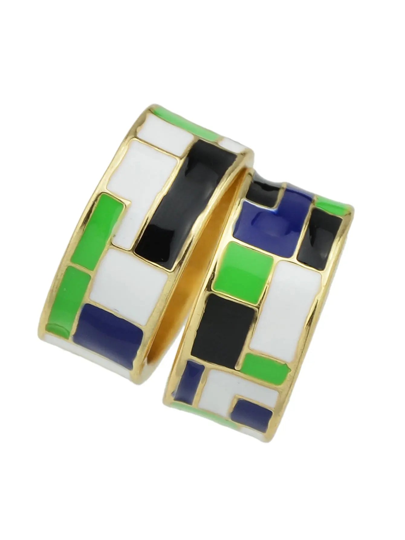 1pc Ethnic Traditional Jewellery Colorful Geometric Pattern Bohemian Finger Ring Feelontop Jewellery