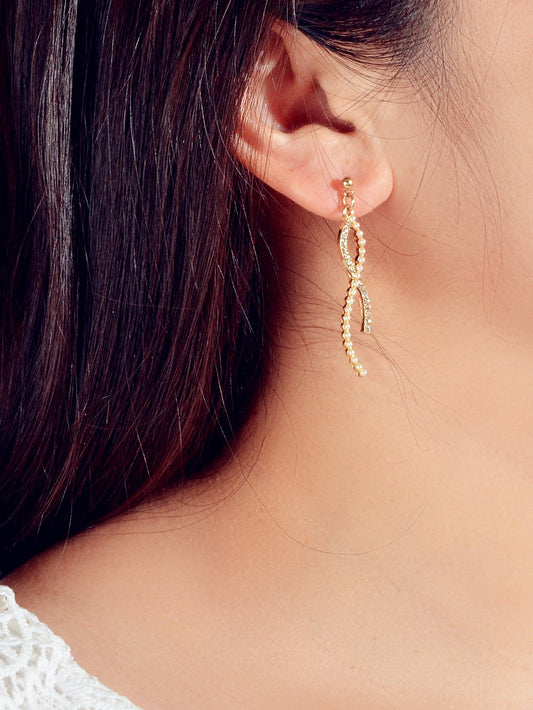 Textured Full Rhinestone Pearl Luxurious S Dangle Earrings Wedding Anniversary Feelontop Jewellery