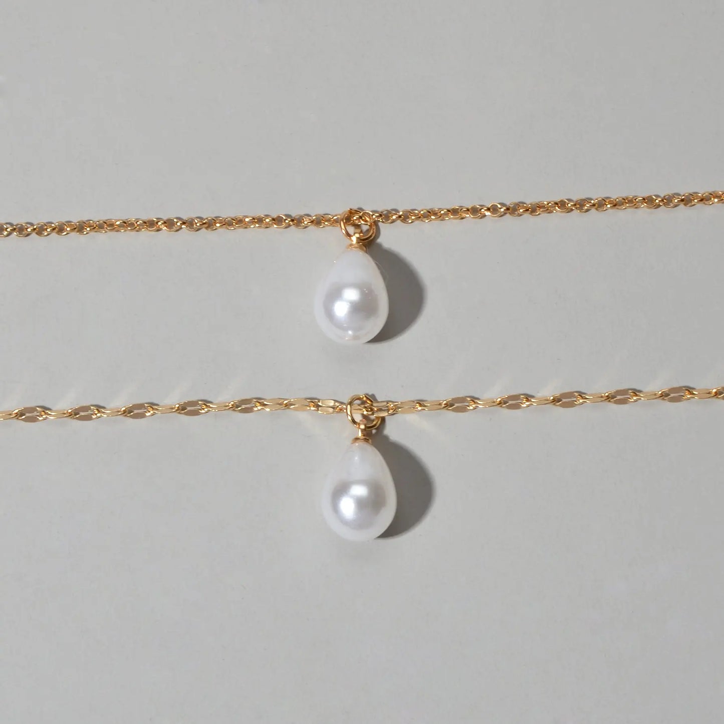 Fashion Double-layer Gold Chain Imitation Pearl Pendant Necklace Gift Jewelry Feelontop Jewellery