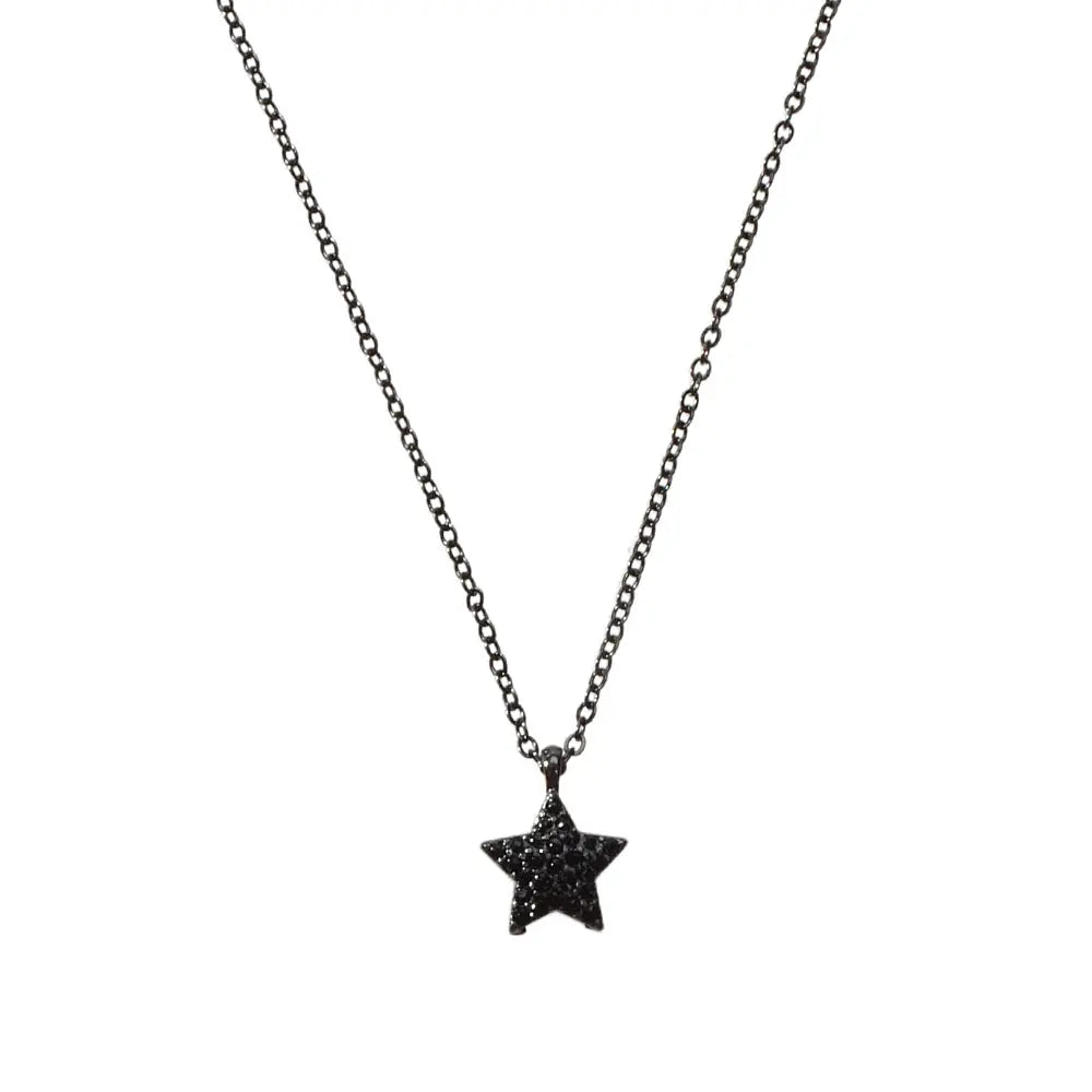 Fashion Rhinestone Jewellery Black Star Pendant Necklace Beautiful Choker Collar Feelontop Jewellery
