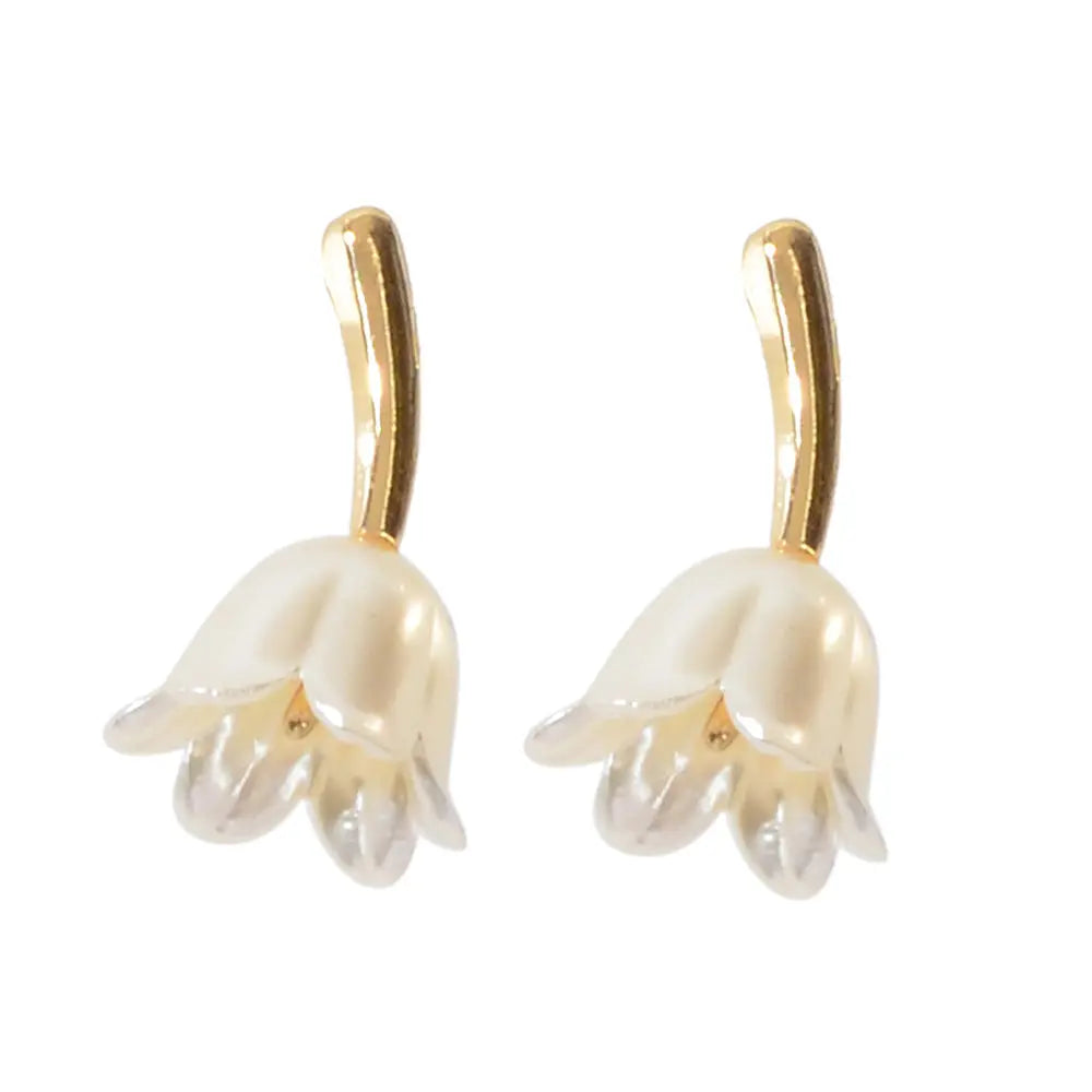 Perfect Engagement Jewellery Metal Pearl Flower Tulip Stud Earrings Accessories Feelontop Jewellery