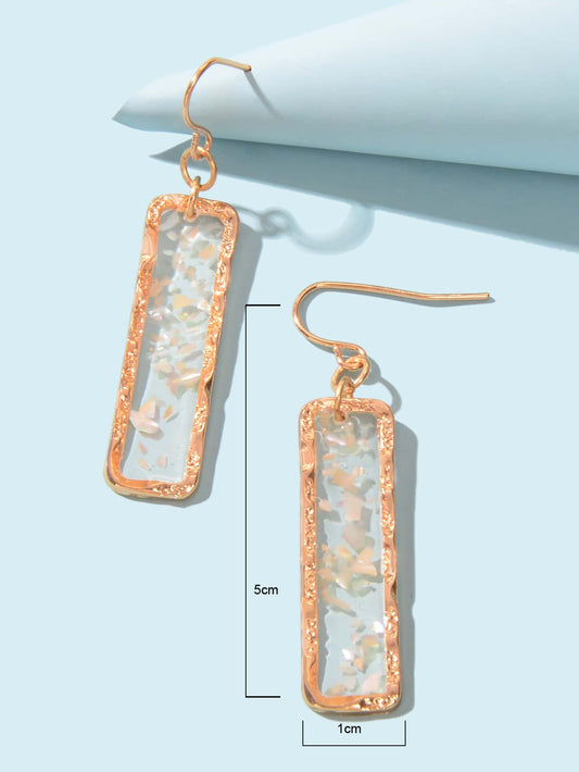 Feelontop Transparent Geometric Square Drop Dangle Earrings Stunning Jewellery Feelontop Jewellery