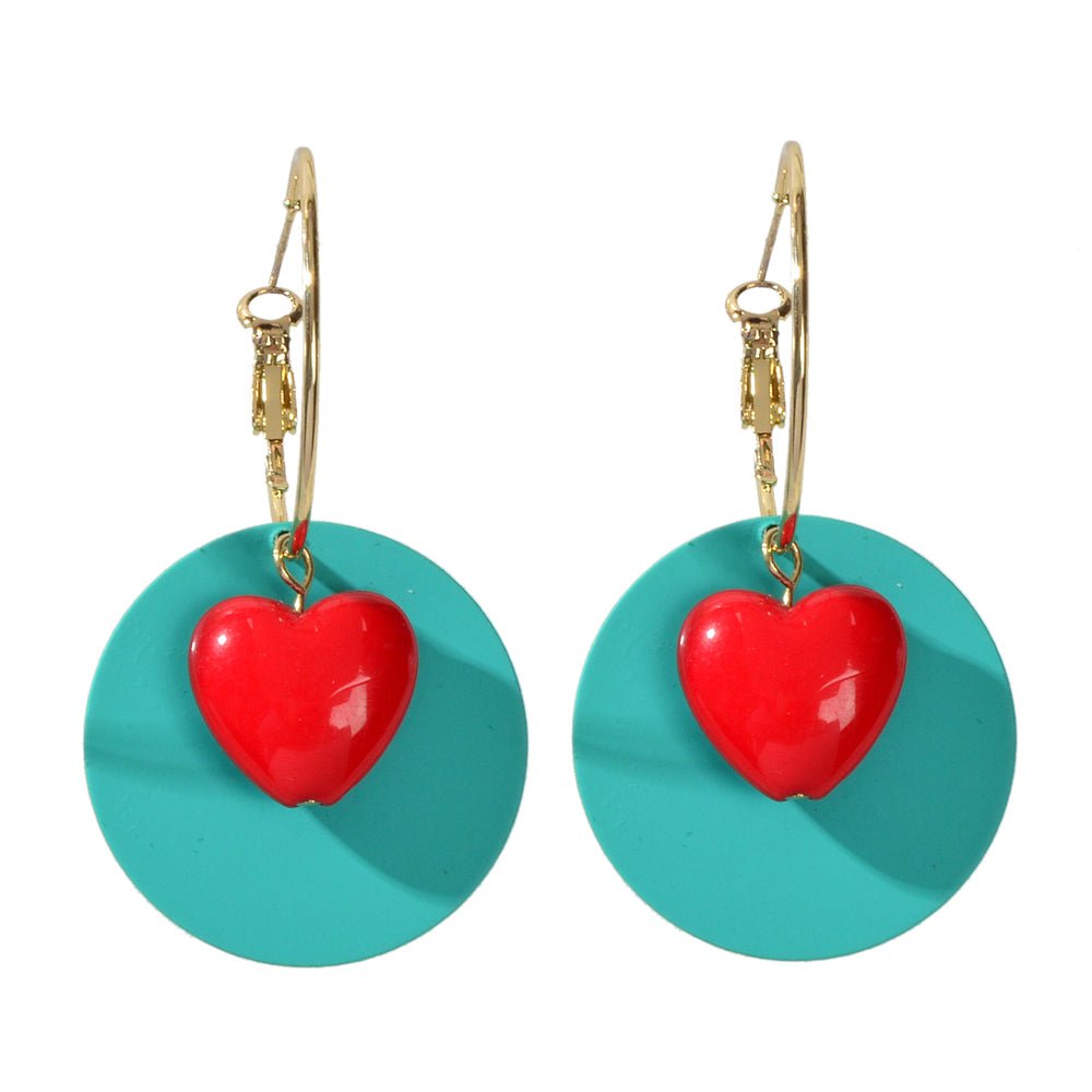 Female Jewellery Round Heart Gold Circle Hoop Earrings Women Party Decoration Feelontop Jewellery