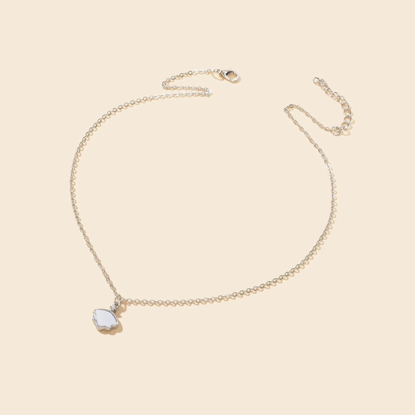 Personalized Jewellery White Resin Shell Shape Charm Delicate Everyday Necklace Feelontop Jewellery