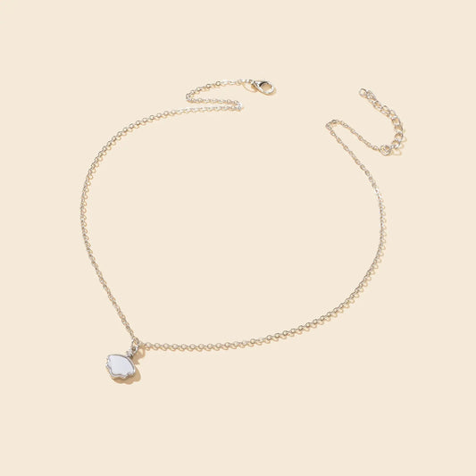 Personalized Jewellery White Resin Shell Shape Charm Delicate Everyday Necklace Feelontop Jewellery