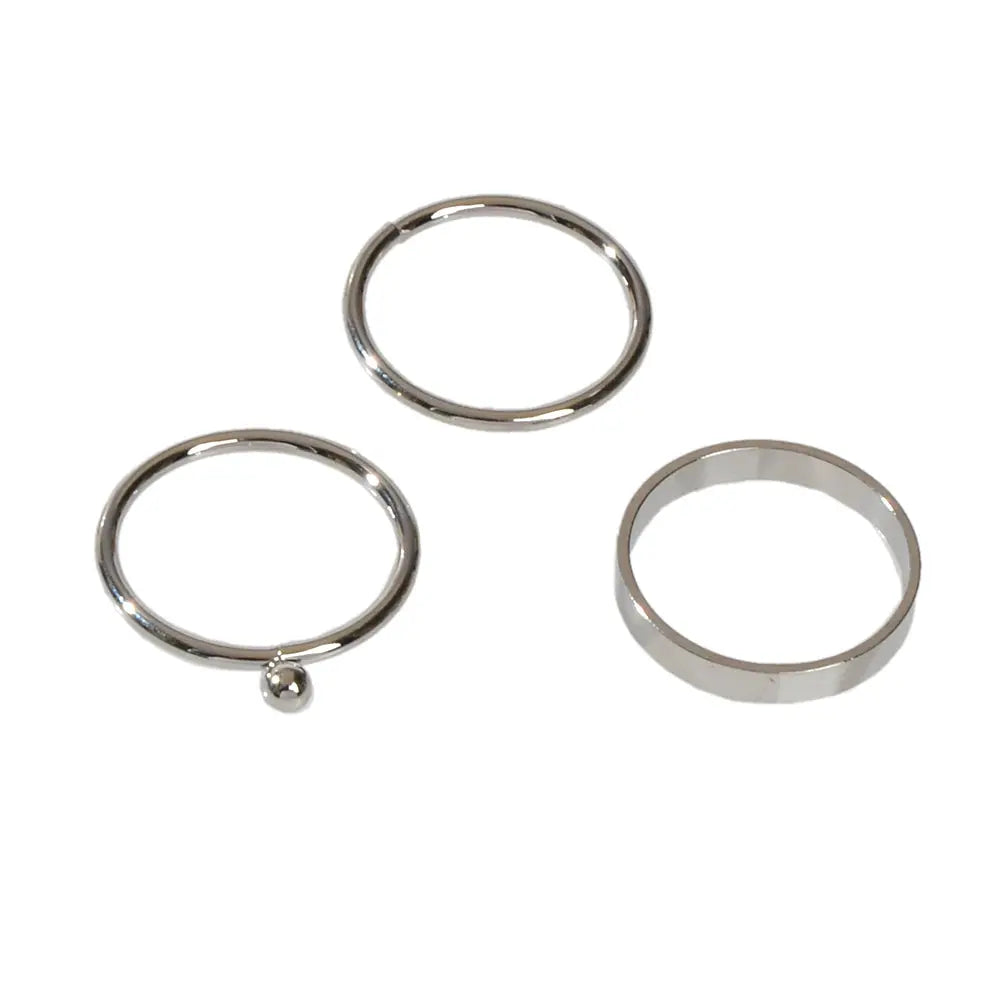 Stackable 3 pcs Gold Metal Minimalist Finger Ring set Multiple Rings Bulk Pack Feelontop Jewellery
