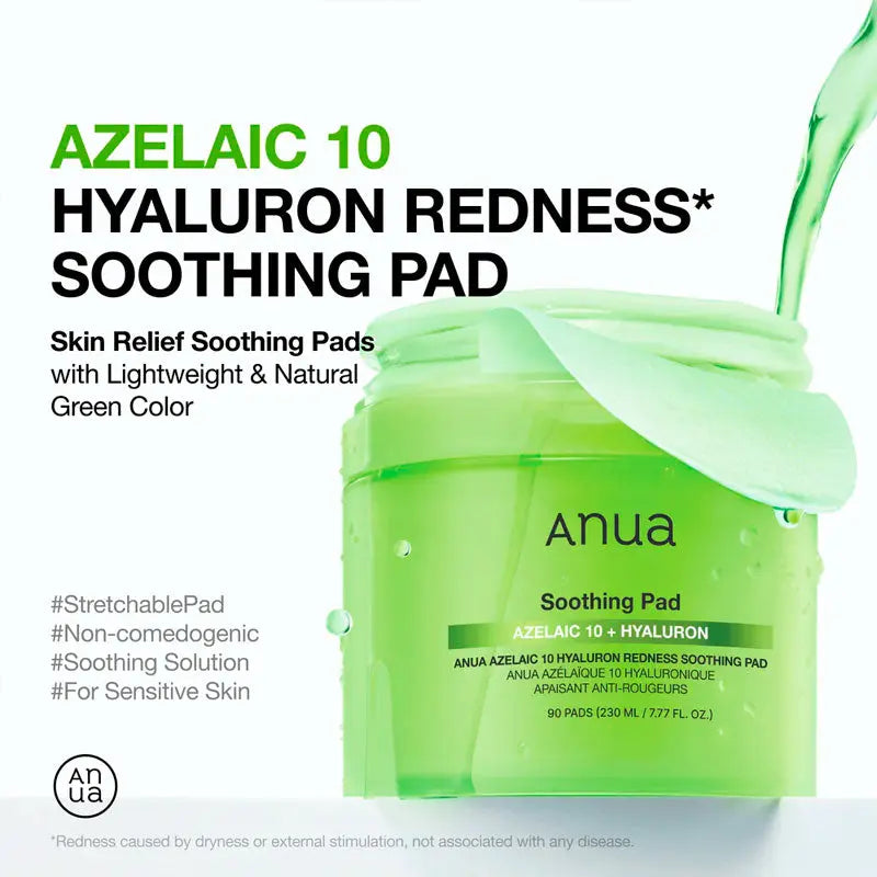 Anua Azelaicacid 10 Hyaluron Redness Soothing Pad 230ml / 90pads-2