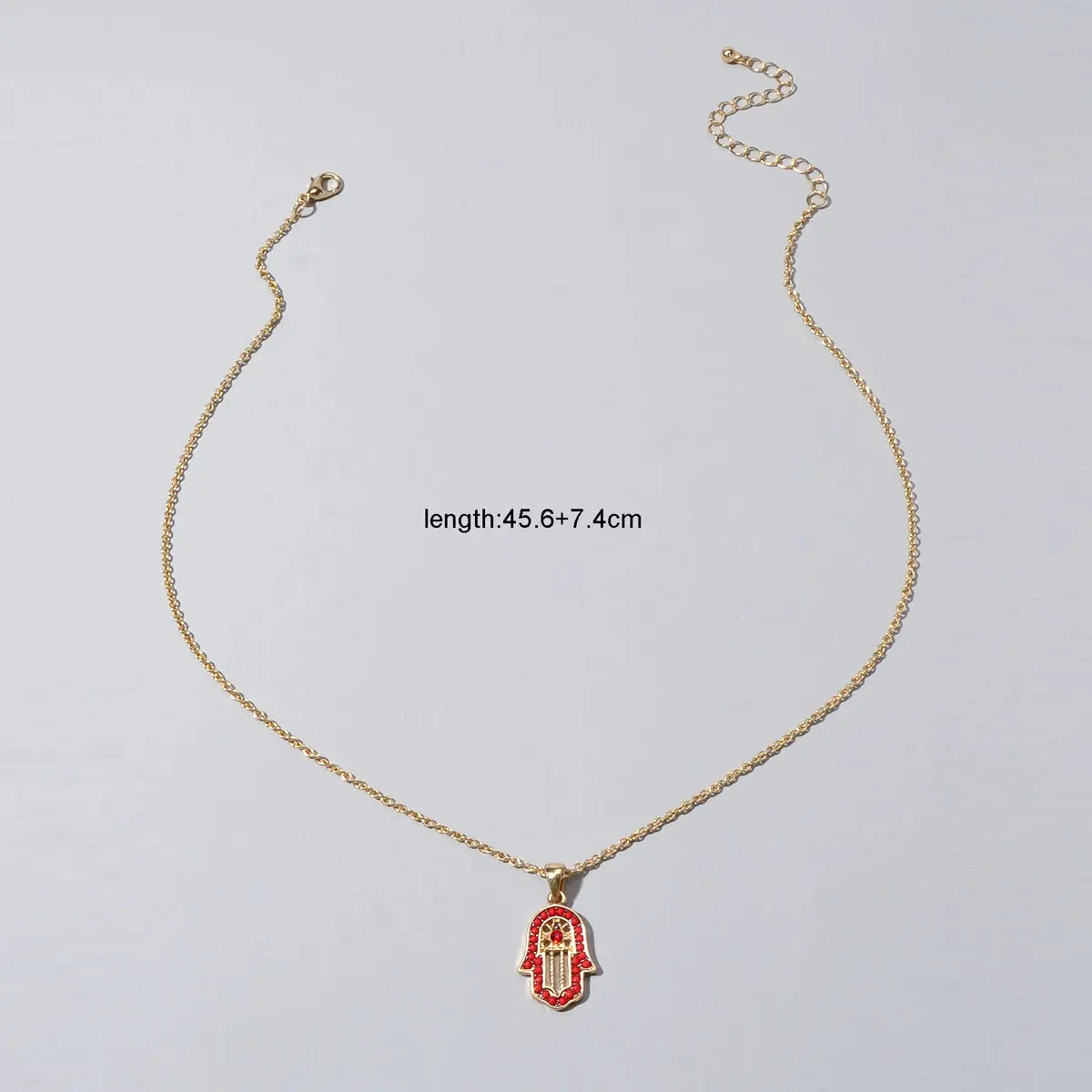 Gold Chain Red Beads Hamsa Hand Charm Necklace Good Luck Success Amulet Jewelry Feelontop Jewellery