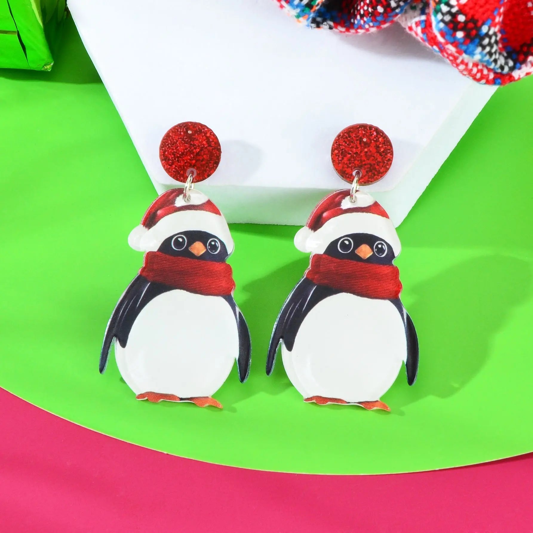 Animal Penguin Acrylic Dangle Earrings Women Christmas Festival Jewellery Feelontop Jewellery
